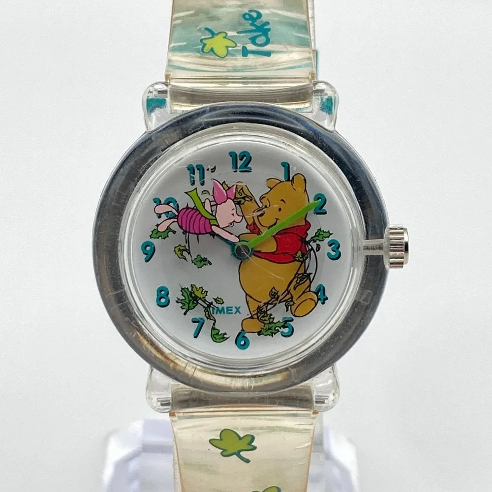 Timex Winnie the Pooh Women's Watch 29mm Piglet Clear New Battery 1998 90s 7.5